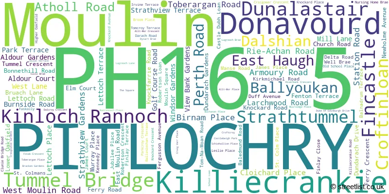 A word cloud for the PH16 5 postcode